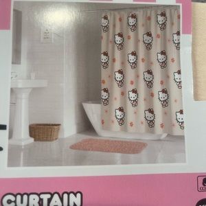 NWT Hello Kitty Shower Curtain Peach, Pink and White